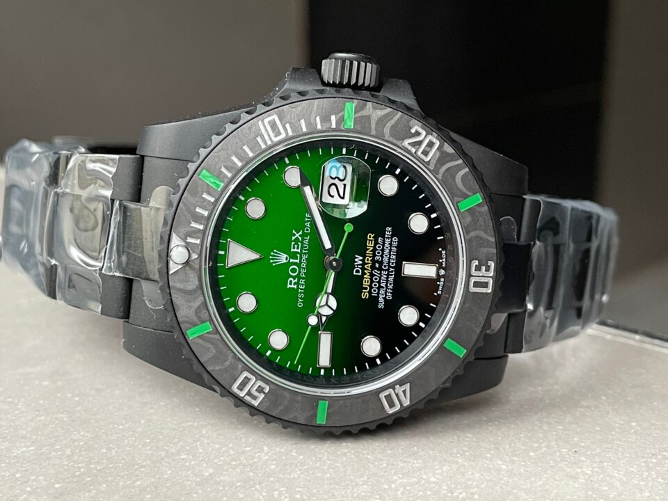 VSF FACTORY 1:1 Rolex Submariner DIW “Parakeet” DLC Best Edition Black/Green Dial VS3135