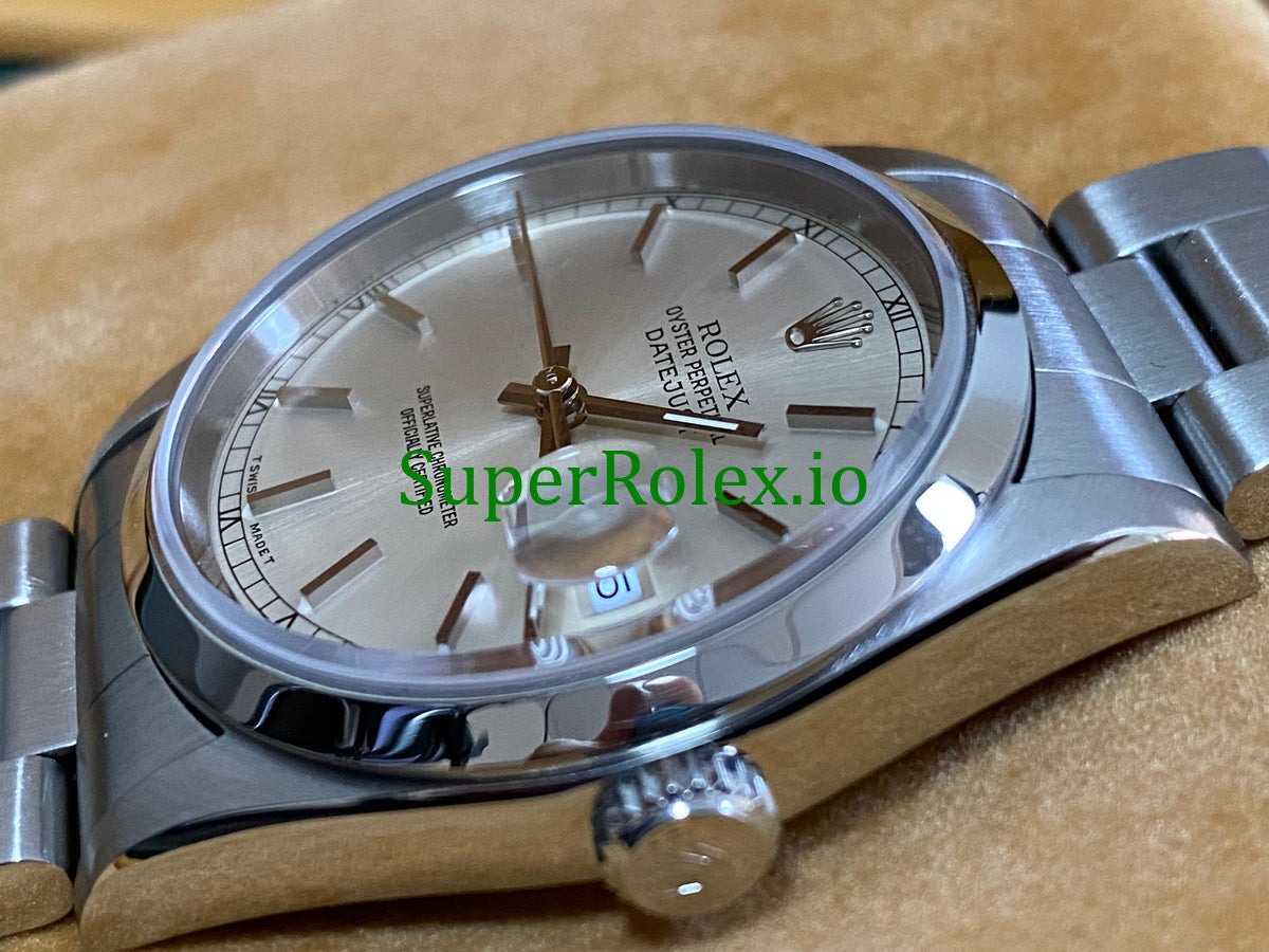 Rolex Datejust 36 Steel Silver Index Dial Ref.16200