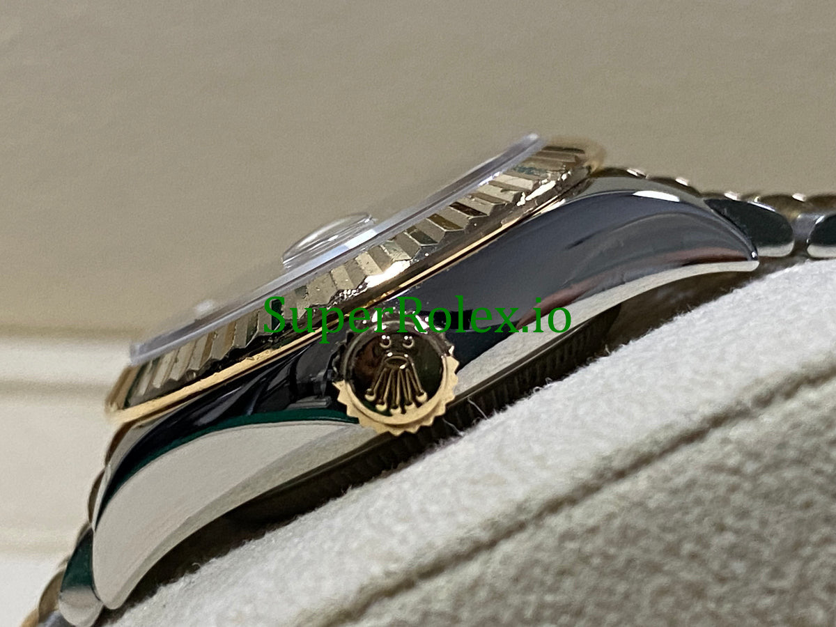 Rolex Lady-Datejust 26 ellow Gold Silver Diamond Dial Ref.279173