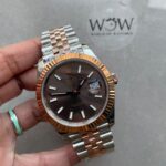 KING Factory 1:1 Rolex DateJust 41 126331 RG Fluted Bezel Best Edition 904L Steel Brown Stick Dial VR3235