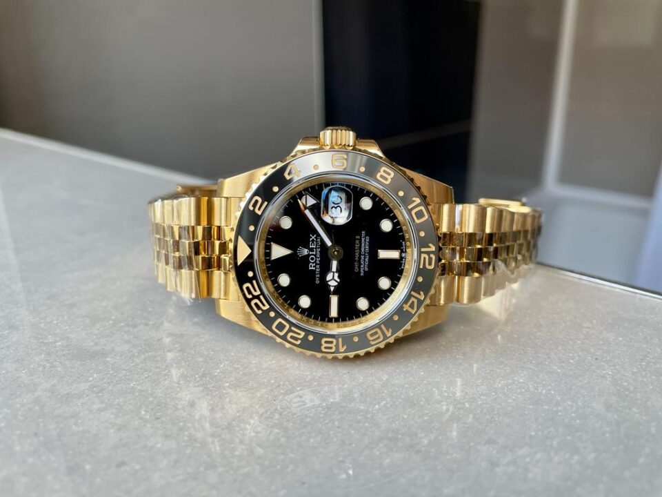 EWF Factory 1:1 Rolex GMT-Master II 126718GRNR 904L YG Black Dial Dots VR3285