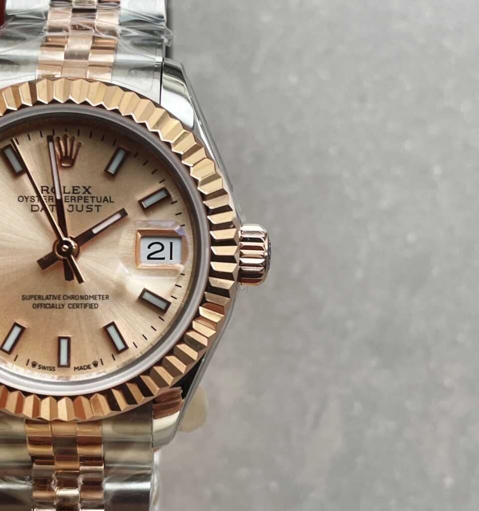 Rolex Datejust 28mm 904L RG/SS Champagne Dial A2671