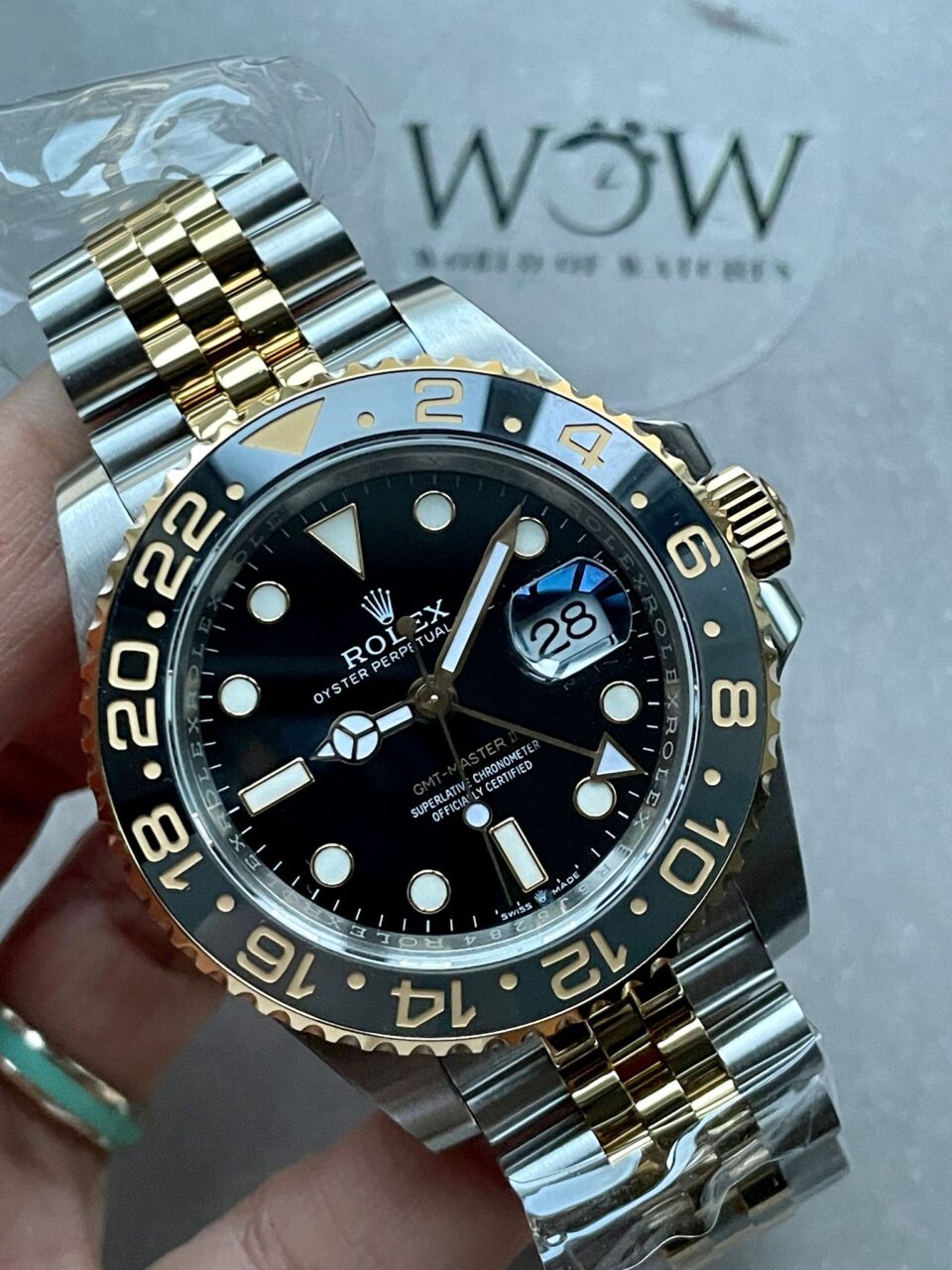 EWF Factory 1:1 Rolex GMT-Master II 126713GRNR 904L YG/SS Black Dial Dots VR3285
