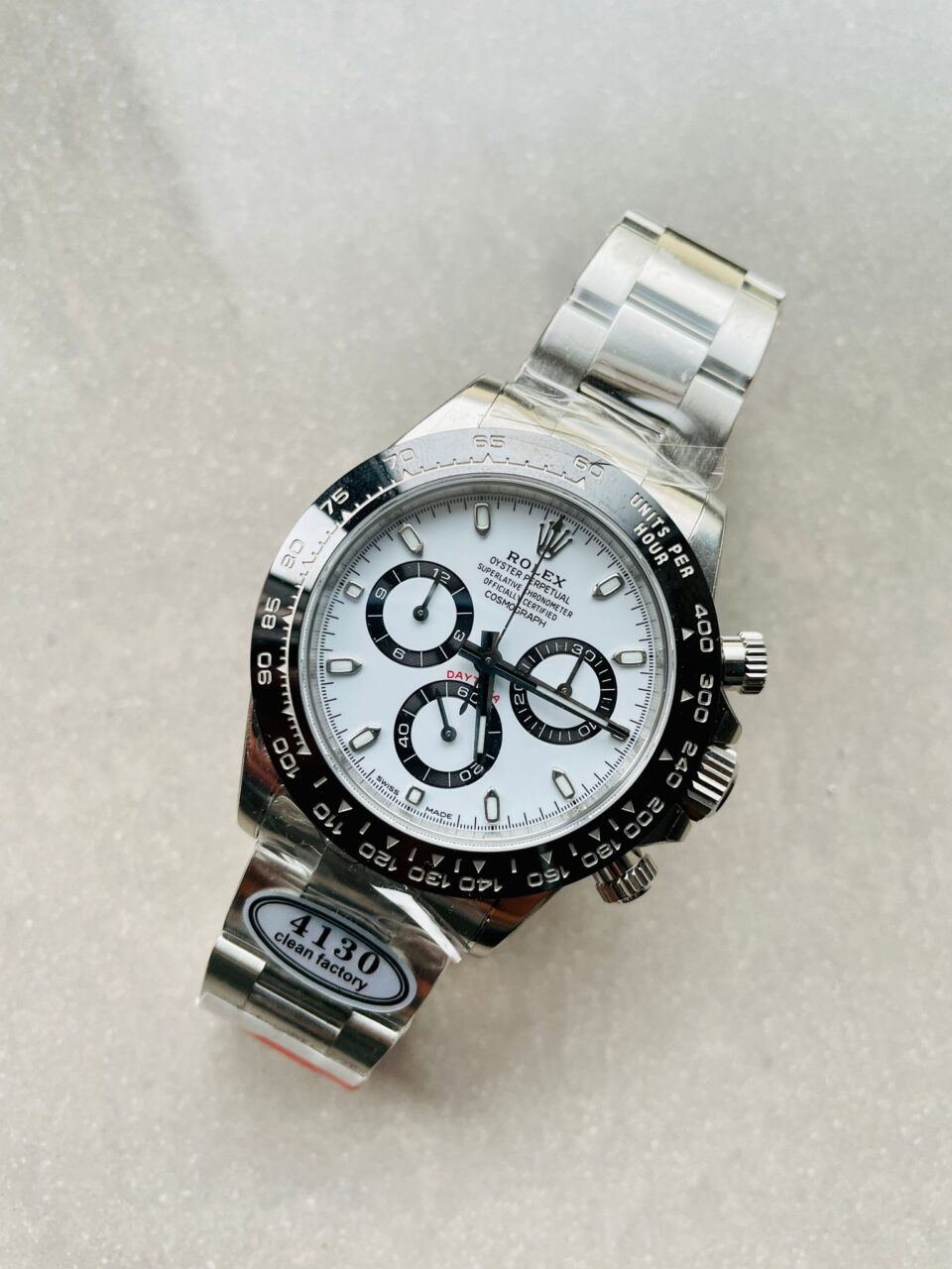 CLEAN FACTORY 1:1 Rolex Daytona 116500 PANDA Best Edition CF 904L SS Case and Bracelet White Dial