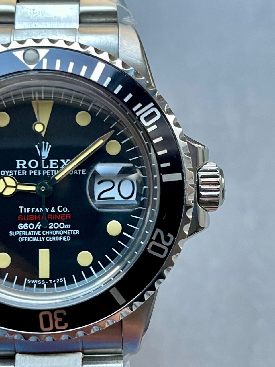 Vintage Rolex Submariner Date Tiffany & Co 16610A30B9315 Black dial with SS bracelet