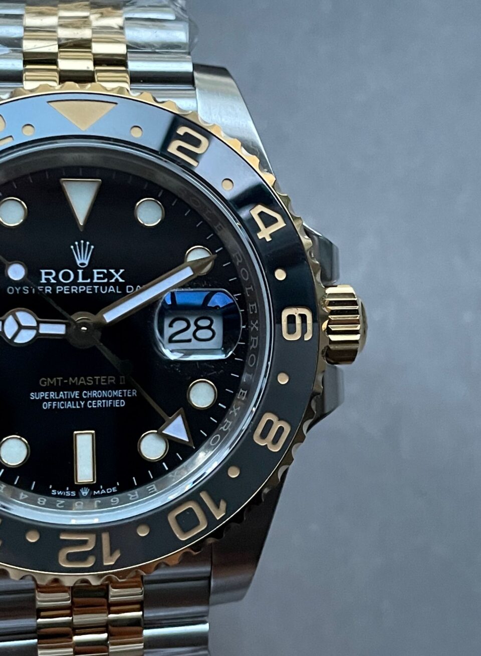 EWF Factory 1:1 Rolex GMT-Master II 126713GRNR 904L YG/SS Black Dial Dots VR3285