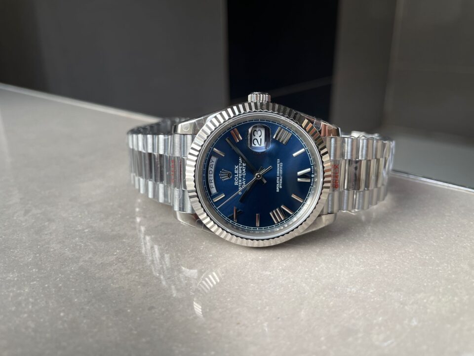 GMF Factory 1:1 Rolex DayDate 40mm 228239 Gain Weight SS/tungsten Blue Dial Roman Markers A3255