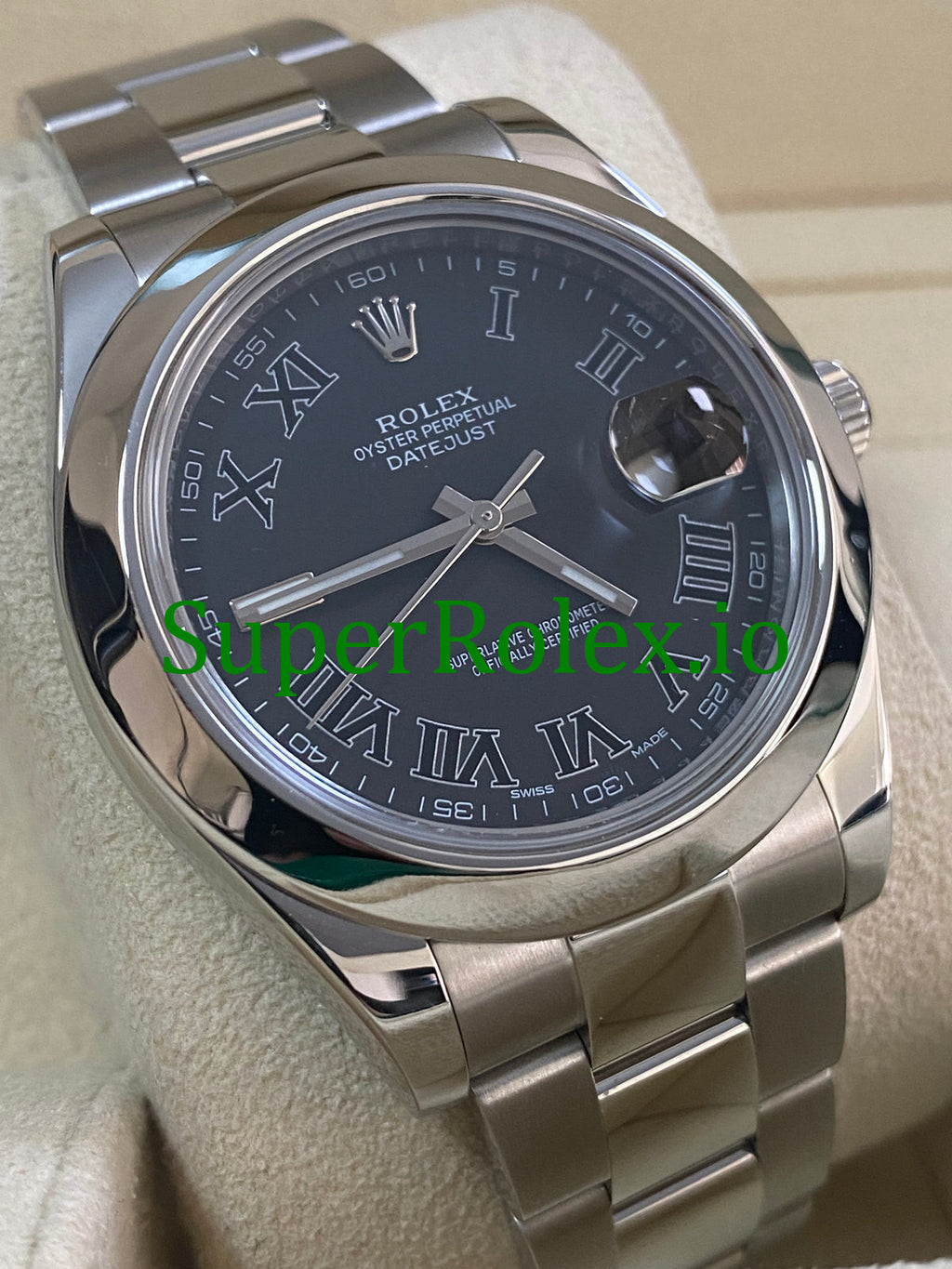 Rolex Datejust II 41 Steel Black Roman Dial Ref.116300