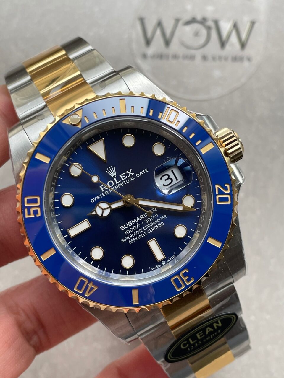 CLEAN FACTORY 1:1 Rolex Submariner 116613LB Bluesy 904L YG/SS Blue Dial VR3235