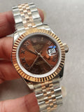KZF Factory 1:1 Rolex Datejust 28mm 904L RG/SS Brown Dial A2671