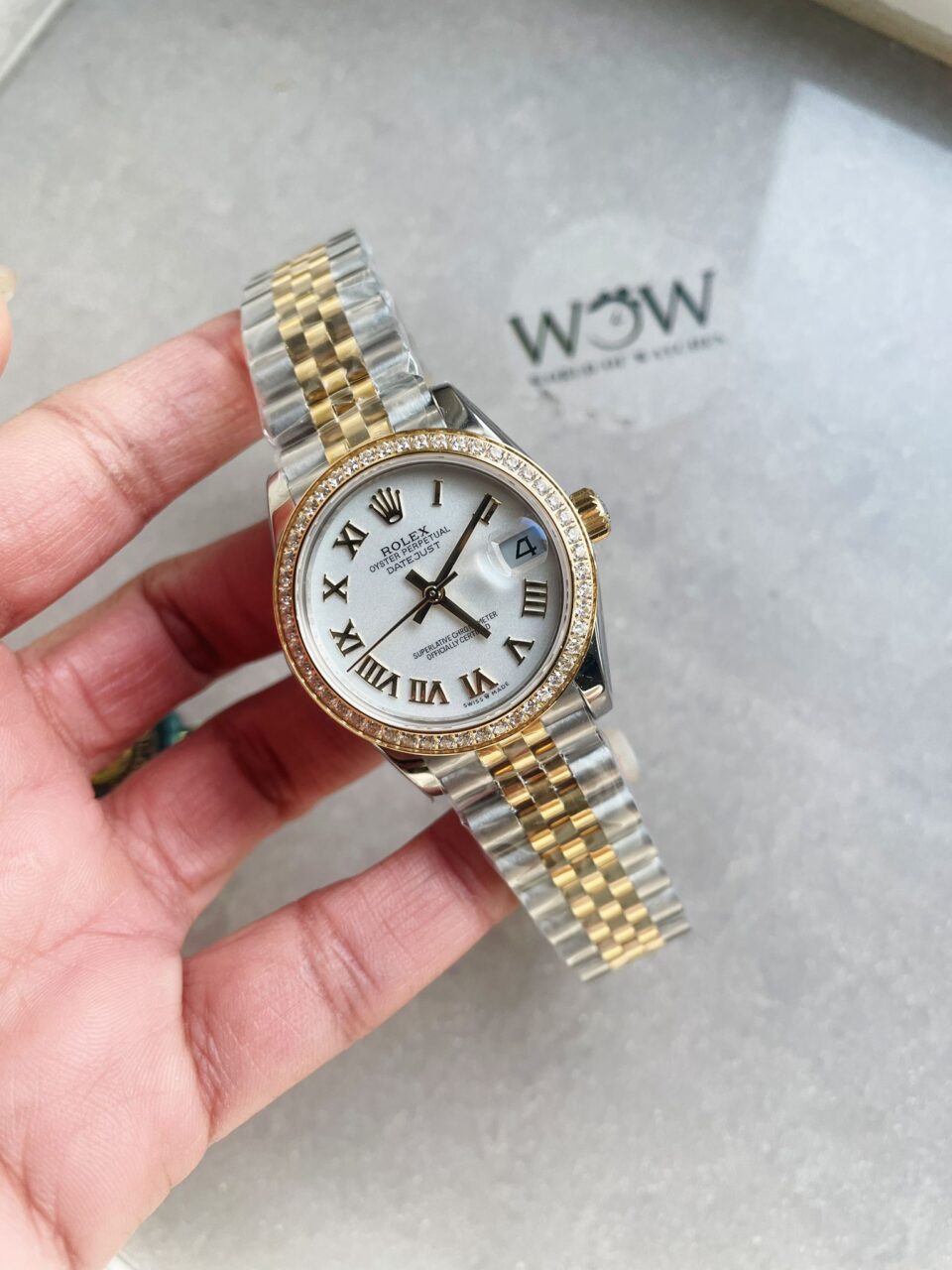 Rolex Datejust 31mm 278273 YG/SS White Dial Diamond Bezel