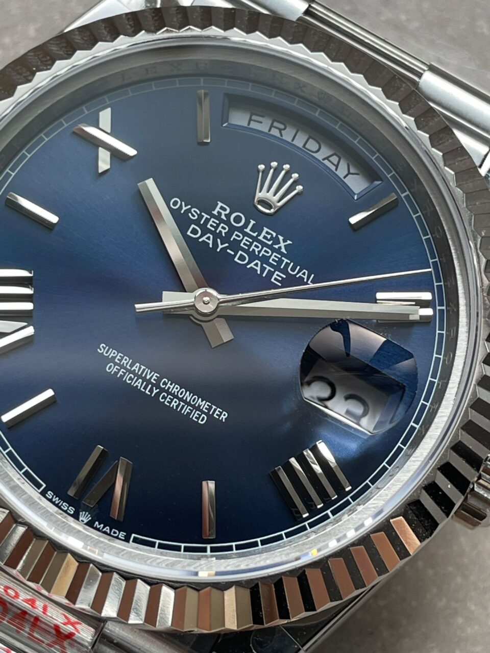 GMF Factory 1:1 Rolex DayDate 40mm 228239 Gain Weight SS/tungsten Blue Dial Roman Markers A3255
