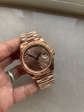 GMF Factory 1:1 Rolex Day-Date 40mm 228235 904L RG Fluted Bezel Rose Gold Dial