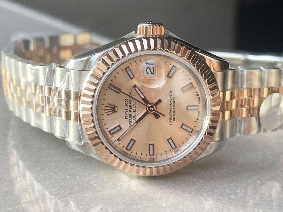 Rolex Datejust 28mm 904L RG/SS Champagne Dial A2671