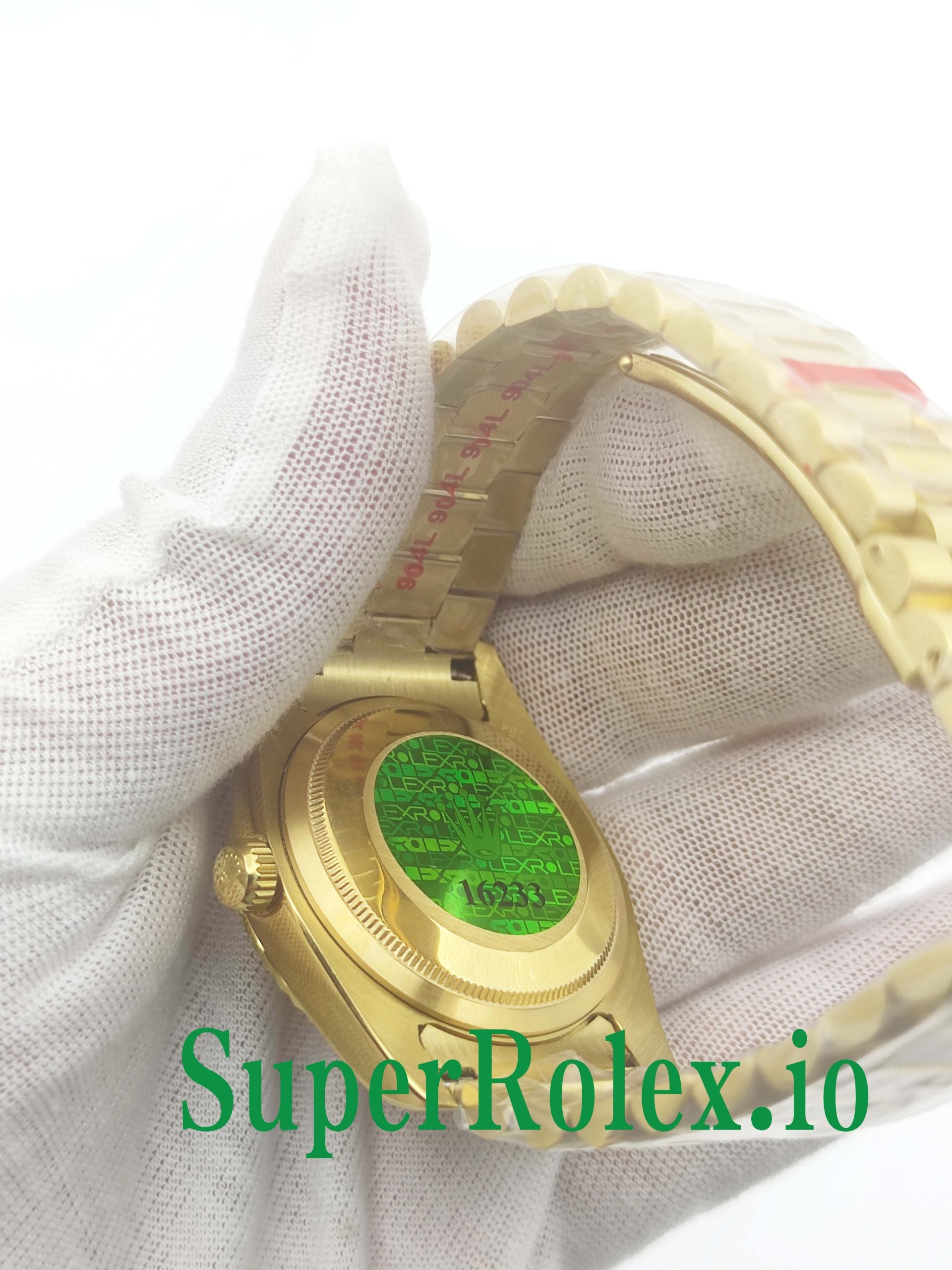 Rolex Day-Date 36MM Yellow Gold Silver Diamond Dial Ref.118238