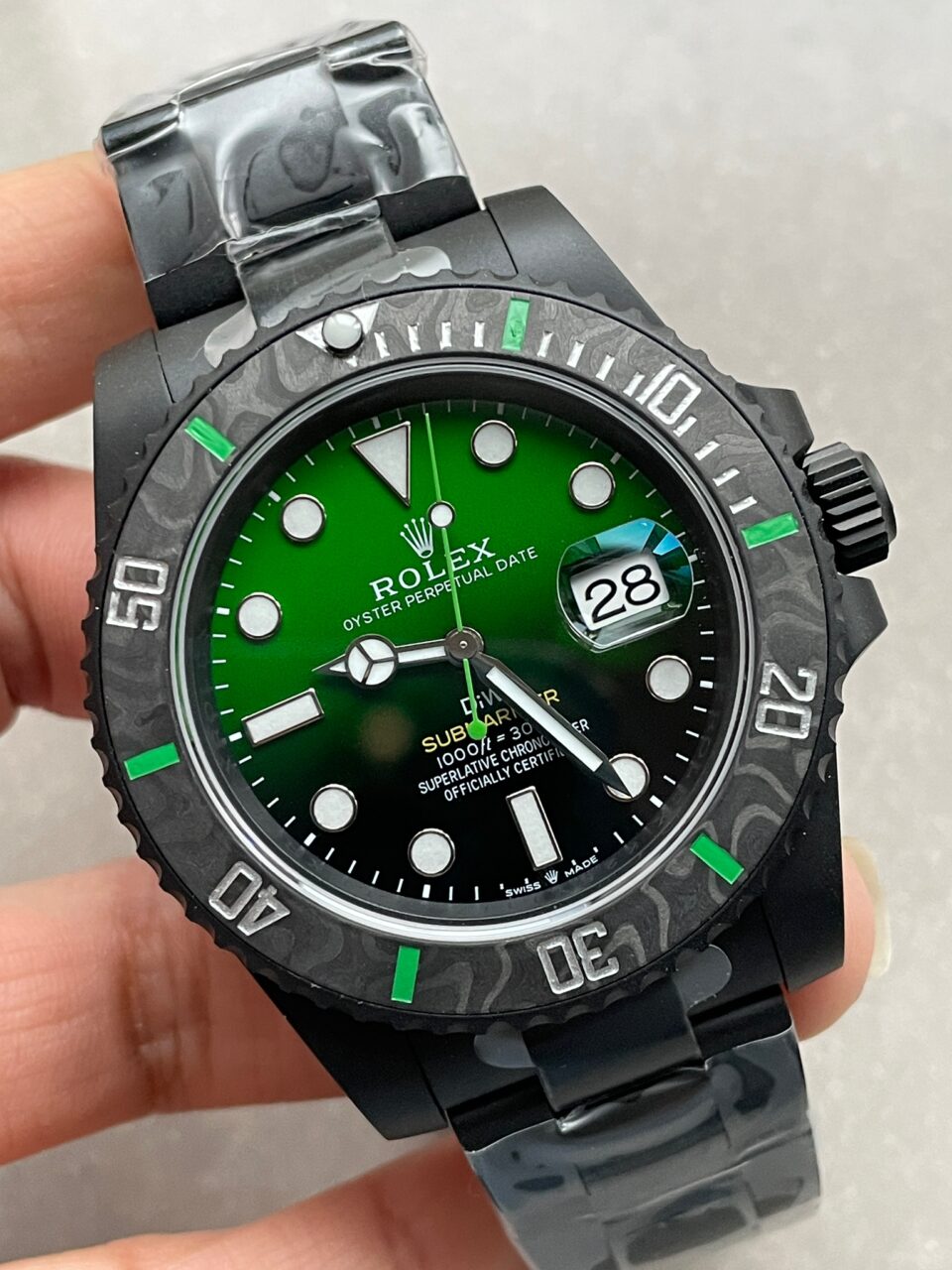 VSF FACTORY 1:1 Rolex Submariner DIW “Parakeet” DLC Best Edition Black/Green Dial VS3135