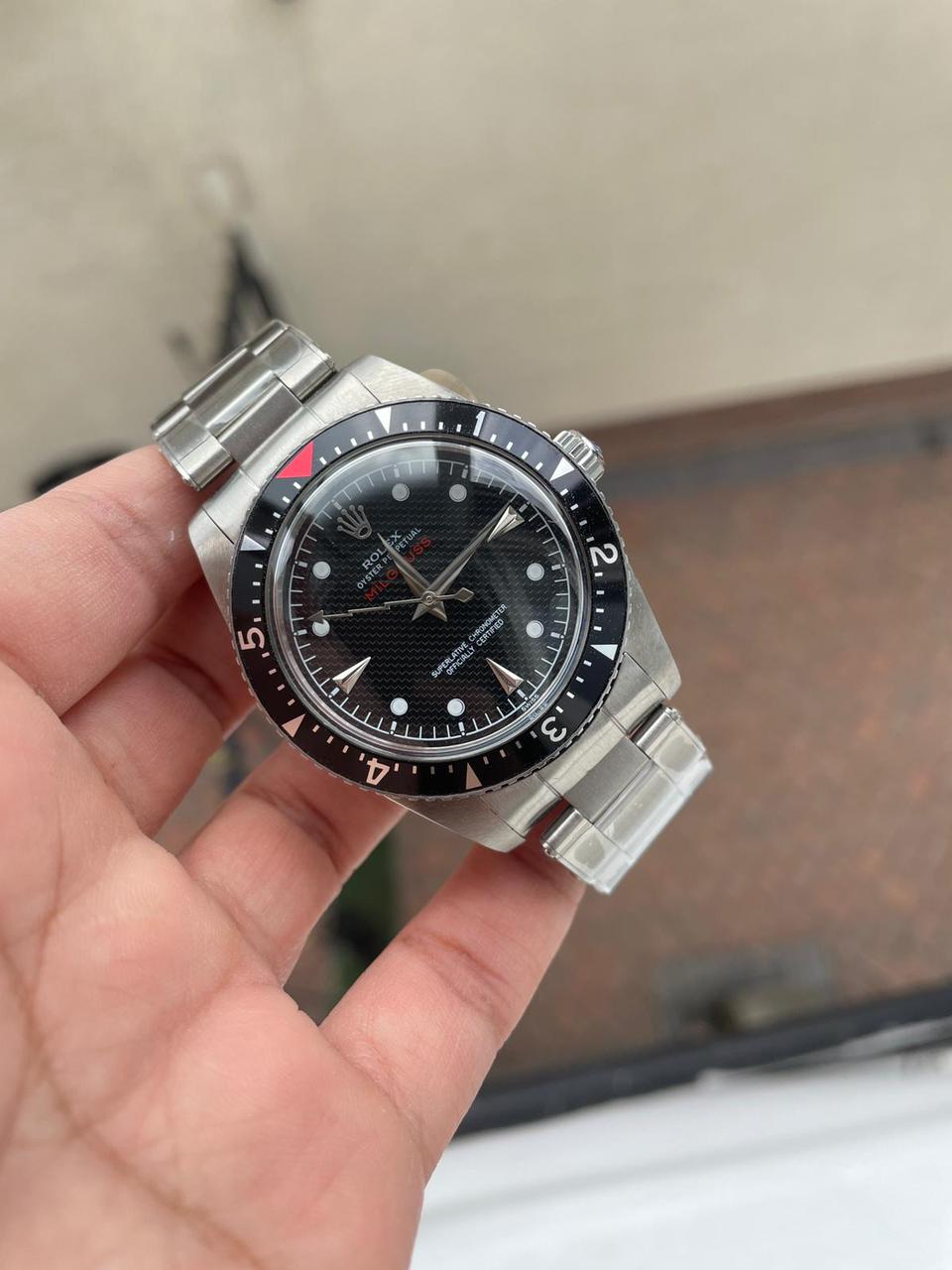 VINTAGE Rolex Milgauss 6541 PT Edition Black Dial on Rivet Bracelet