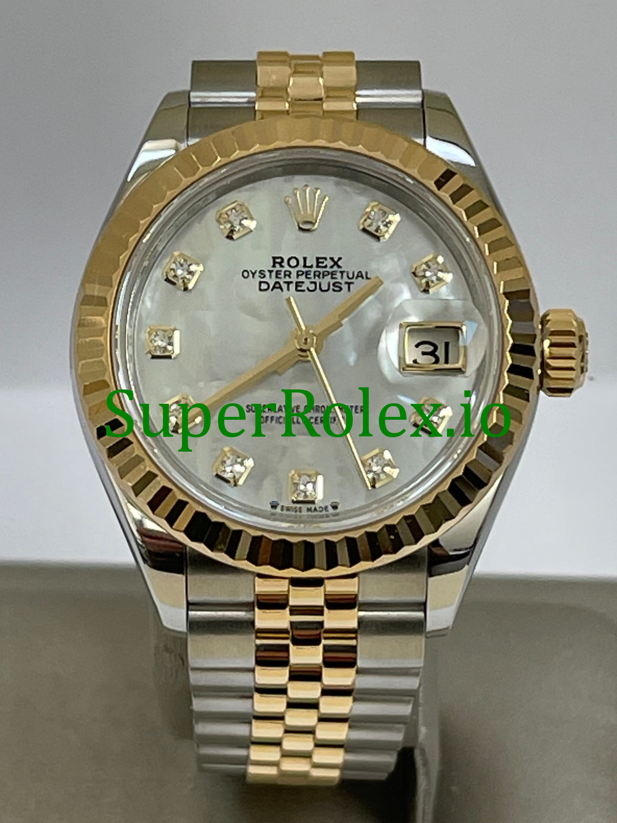 Rolex White Mother-Of-Pearl Diamond Dial Lady-Datejust Ref.279173