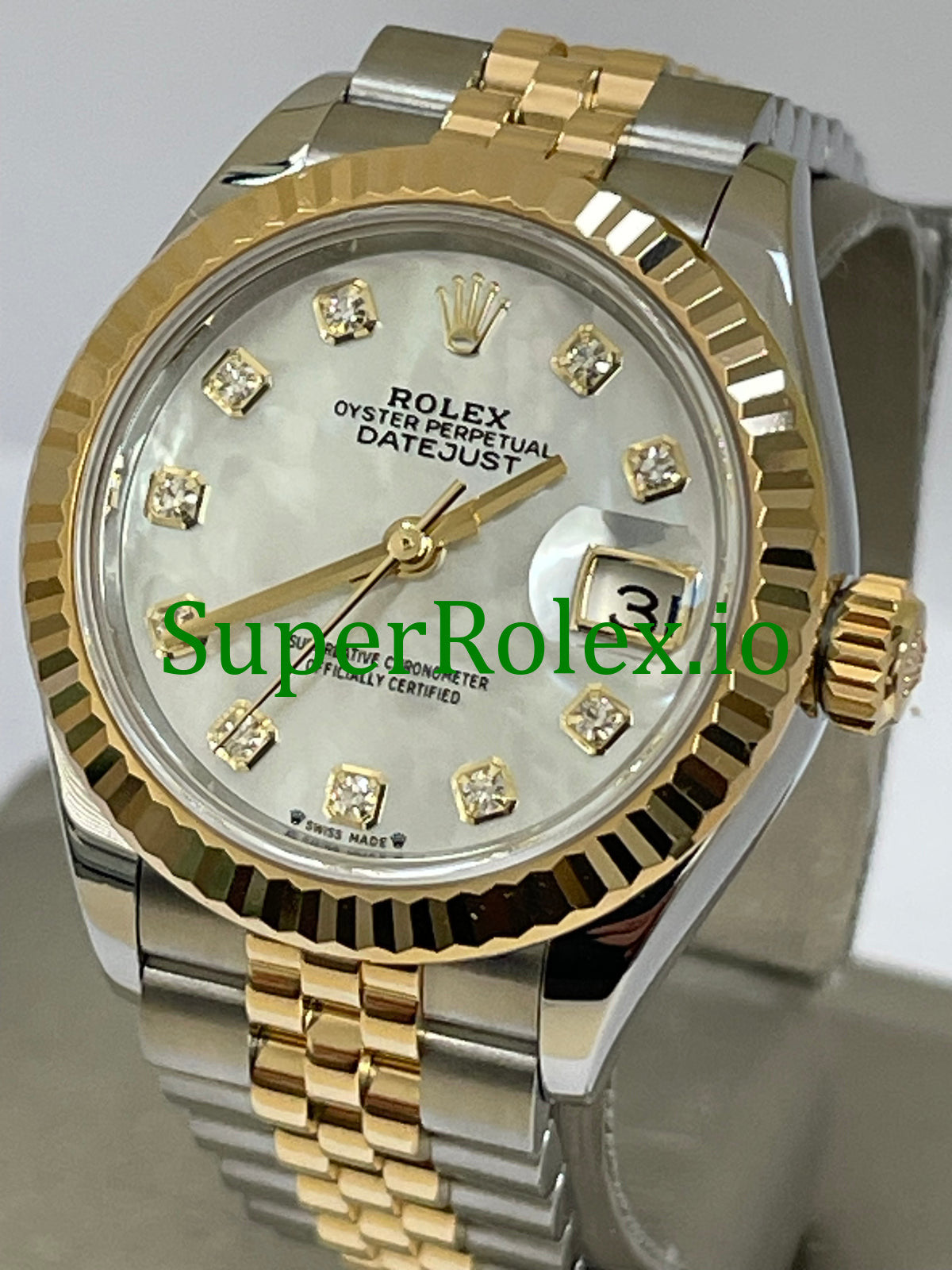 Rolex White Mother-Of-Pearl Diamond Dial Lady-Datejust Ref.279173