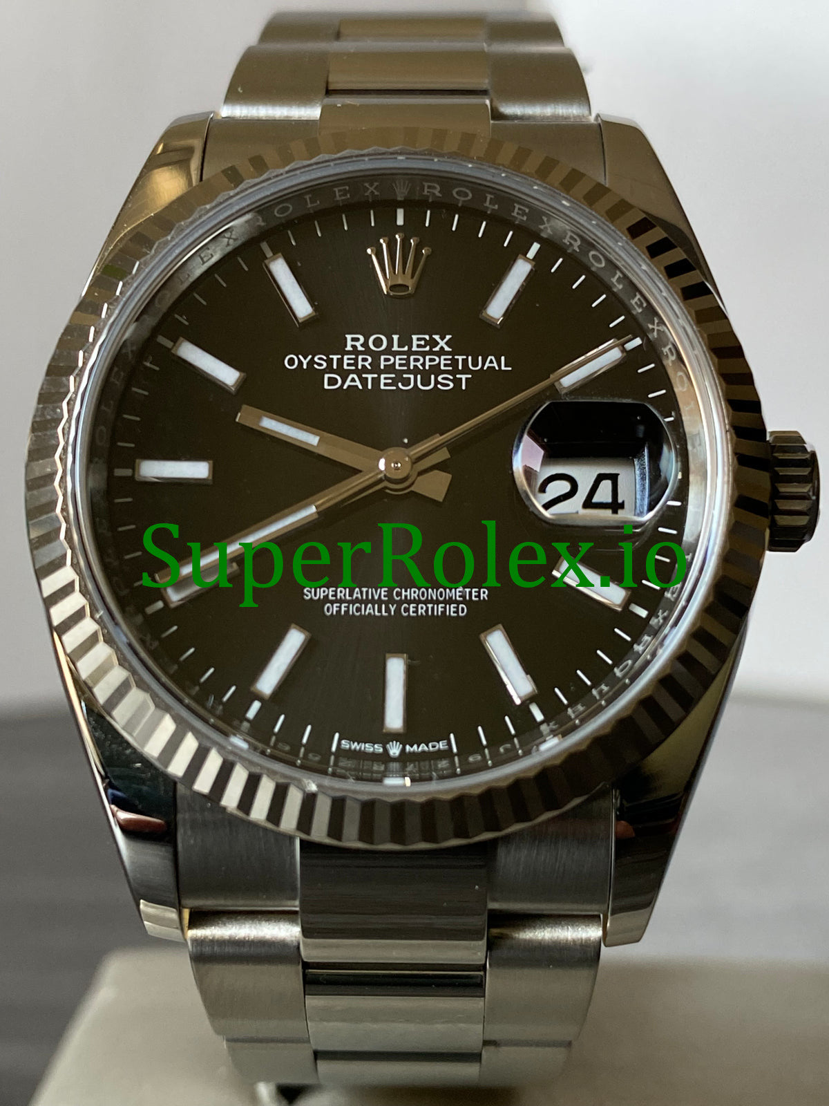 Replica Rolex Datejust 36 Steel Black Index Dial Ref.126234