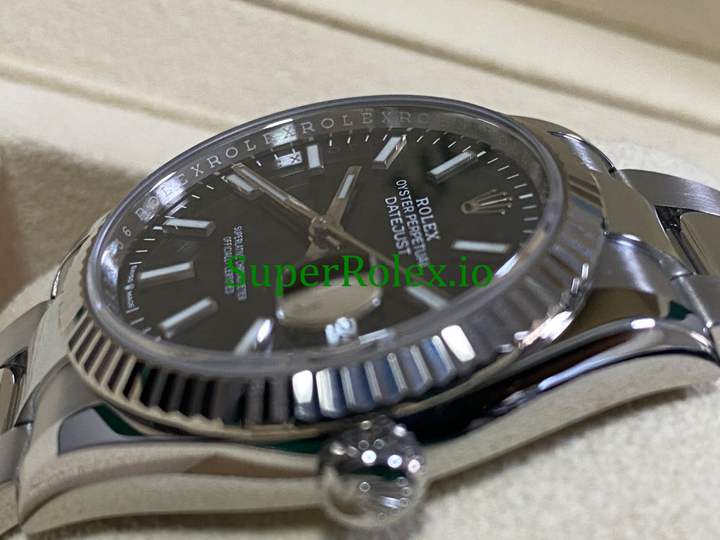 Replica Rolex Datejust 36 Steel Black Index Dial Ref.126234