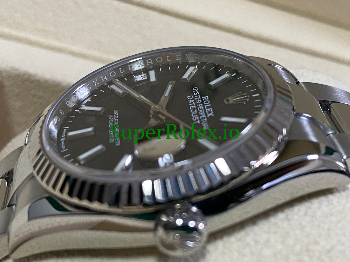 Replica Rolex Datejust 36 Steel Black Index Dial Ref.126234