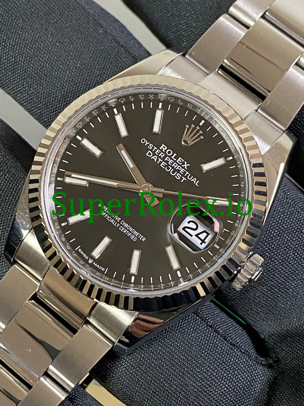 Replica Rolex Datejust 36 Steel Black Index Dial Ref.126234