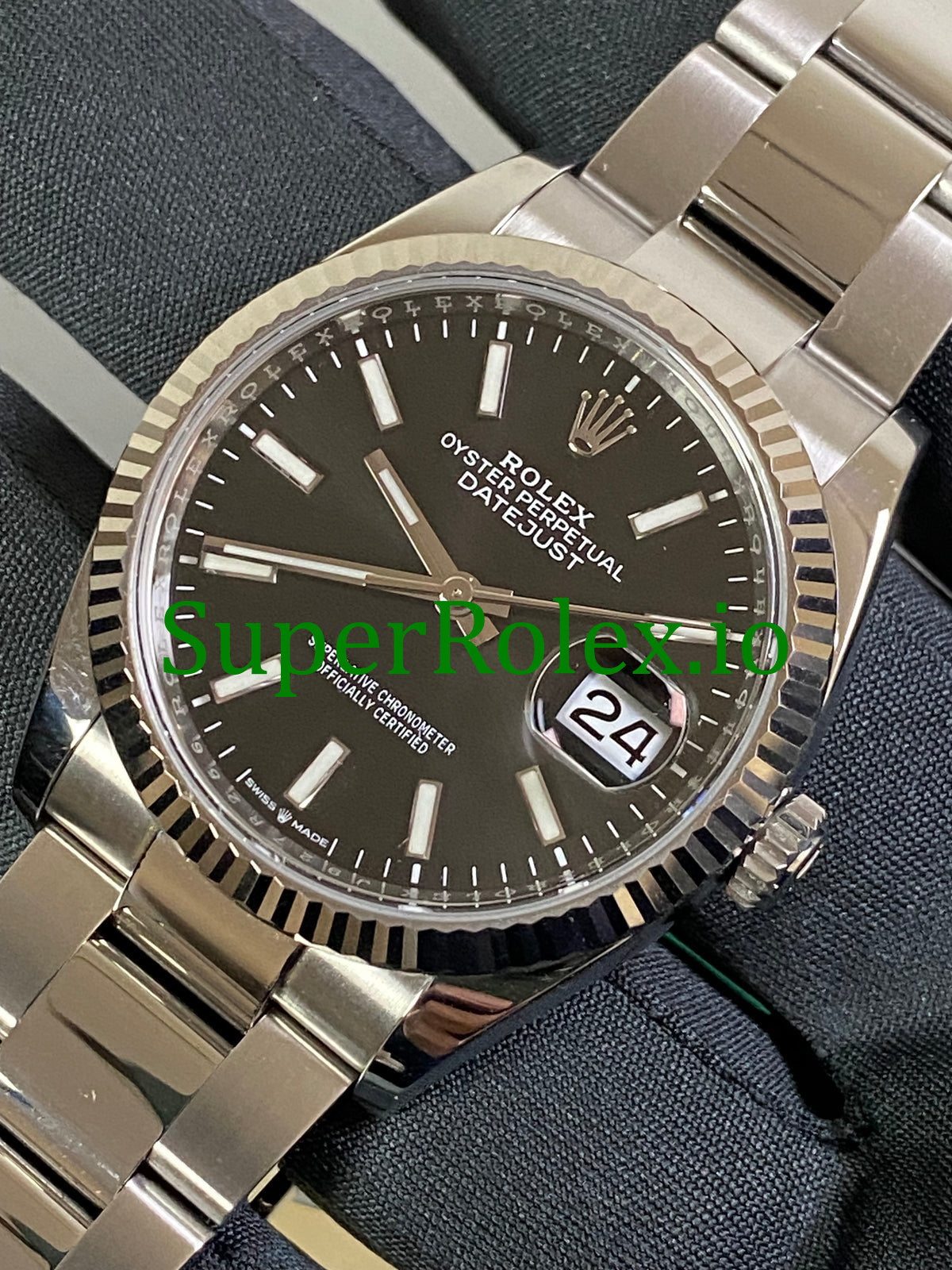Replica Rolex Datejust 36 Steel Black Index Dial Ref.126234