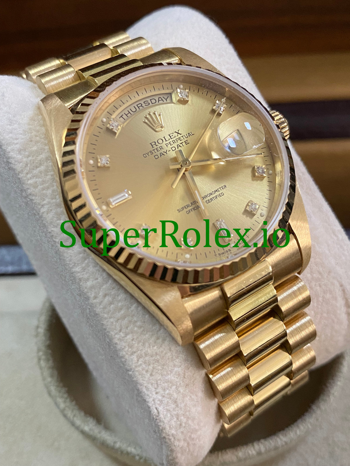 Rolex Dial Day-Date 36MM Yellow Gold Diamond Ref.18238