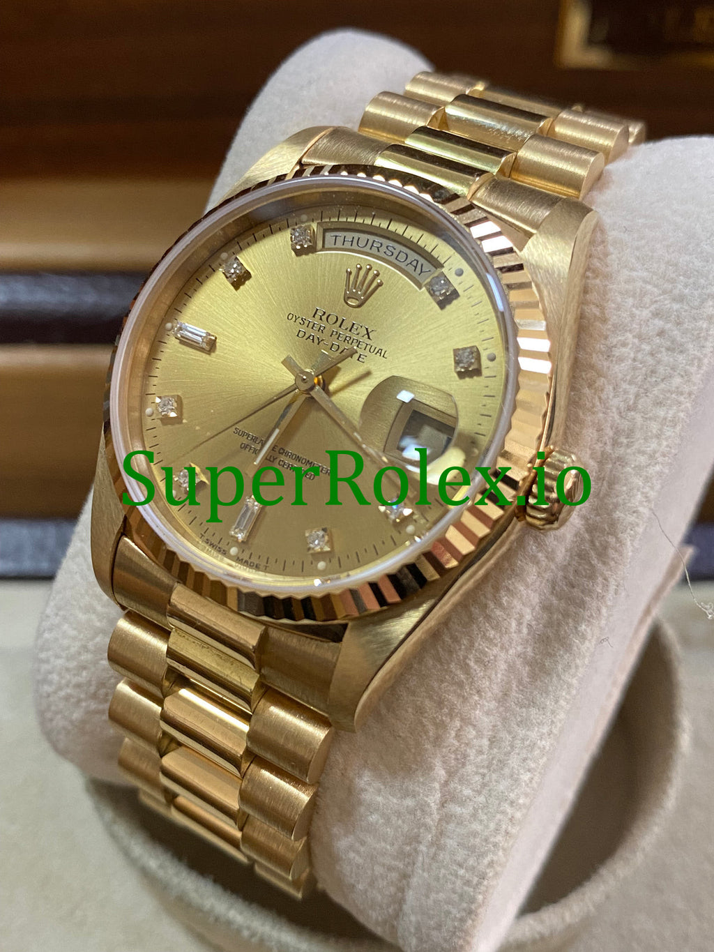 Rolex Dial Day-Date 36MM Yellow Gold Diamond Ref.18238