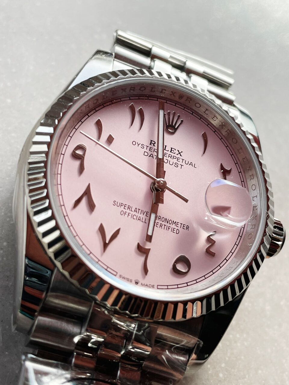 DIWF Factory 1:1 Rolex DateJust 36mm 126234 Best Edition 904L Steel Tiffany Pink Dial Arabic Marker SA3235