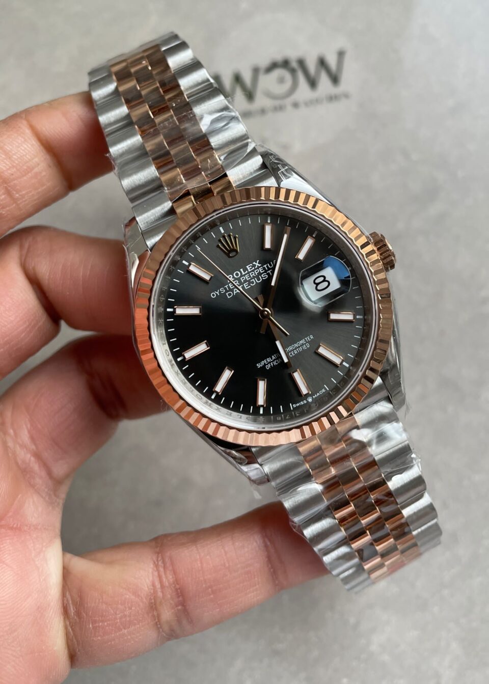 VSF Factory 1:1 Rolex DateJust 36 SS 116231 Best Edition 904L Steel Gray Stick Dial VS3235