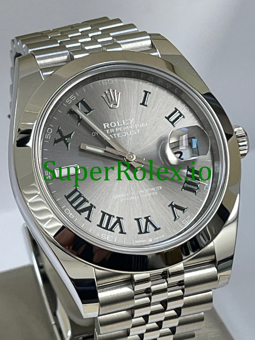 Rolex Datejust 41 Steel Slate Green Roman Ref.126300
