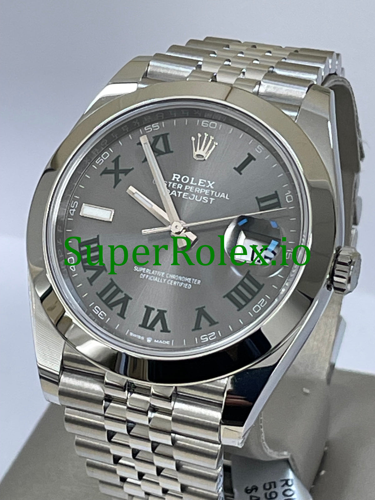 Rolex Datejust 41 Steel Slate Green Roman Ref.126300