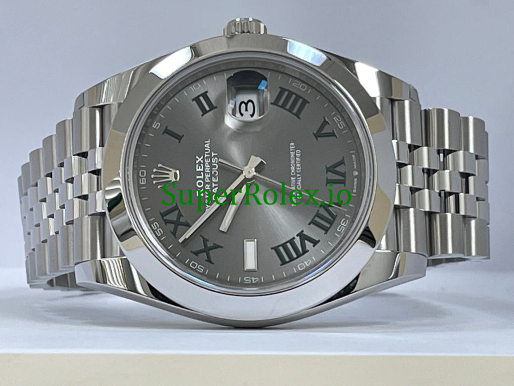 Rolex Datejust 41 Steel Slate Green Roman Ref.126300