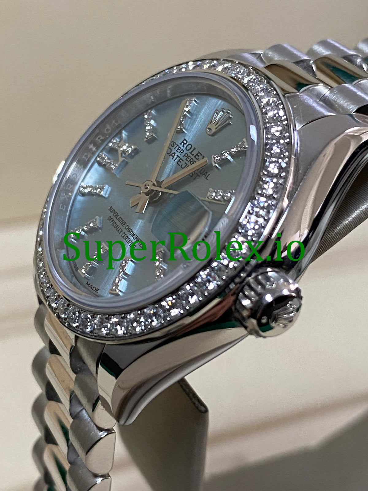 Rolex Platinum Lady-Datejust 28 Ice Blue Diamond Dial Ref.279136RBR