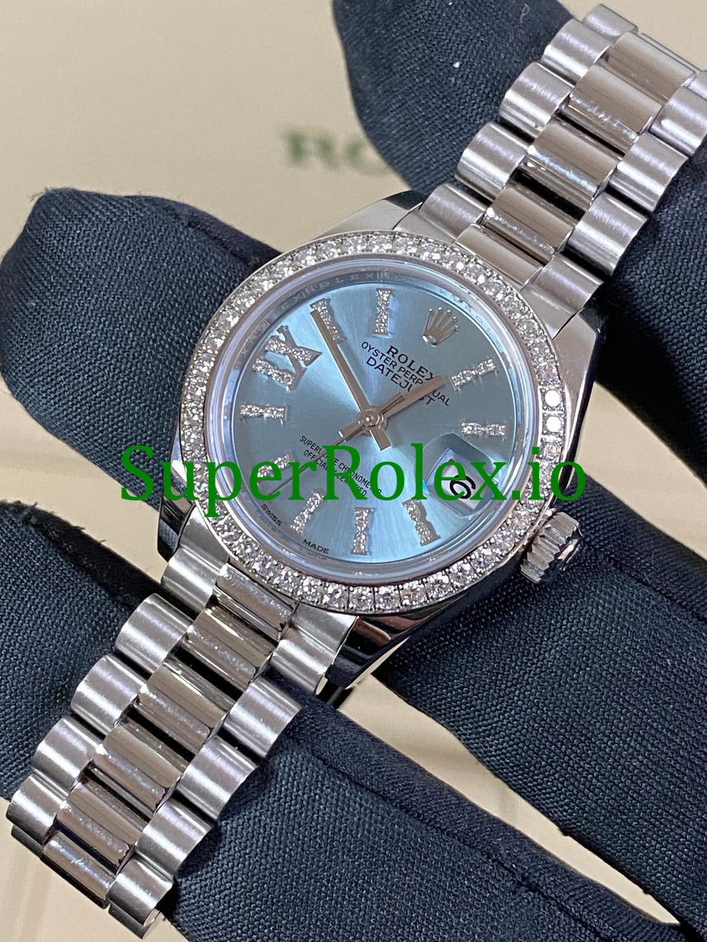 Rolex Platinum Lady-Datejust 28 Ice Blue Diamond Dial Ref.279136RBR