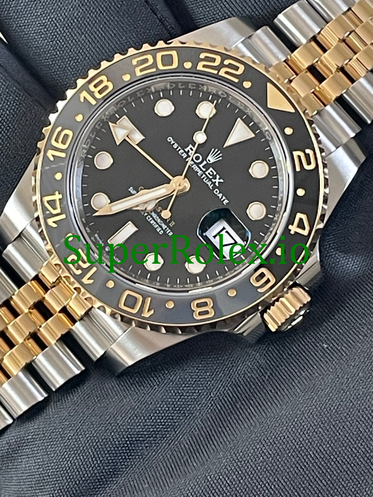 Rolex GMT-Master II 40mm Yellow Gold Ref.126713GRNR - Black Dial
