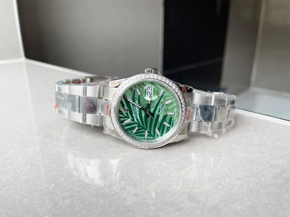 GMF Factory 1:1 Rolex DateJust 36 SS 126284 Diamonds Bezel Best Edition New Green Dial A2824