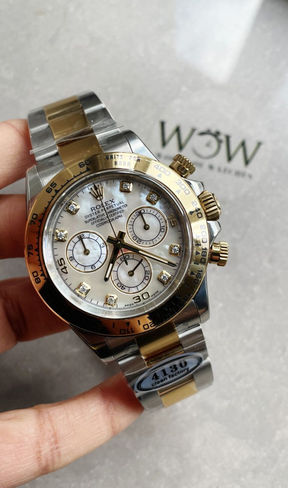 Clean Factory 1:1 Rolex Daytona 116503 Two Tone Yellow Gold Real MOP Diamond Dial SA4130