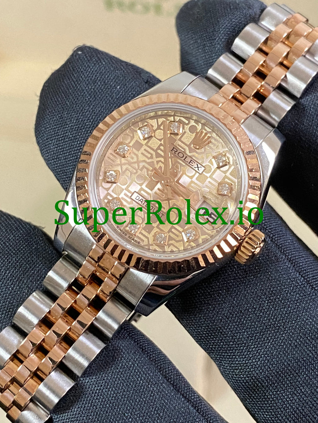Rolex Lady-Datejust 26 Everose Gold and Steel Diamond Dial Ref.179171