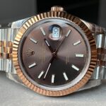 KING Factory 1:1 Rolex DateJust 41 126331 RG Fluted Bezel Best Edition 904L Steel Brown Stick Dial VR3235