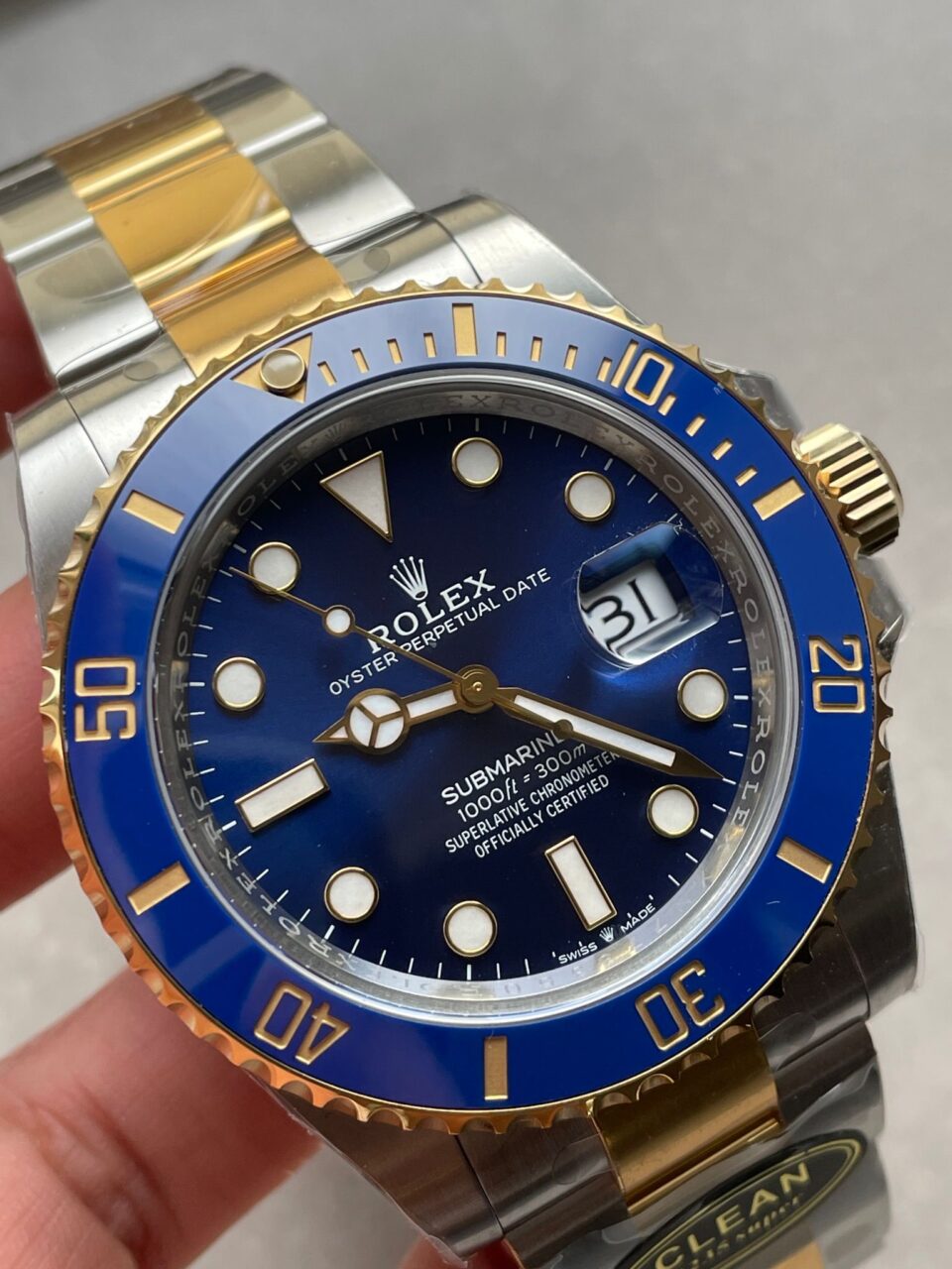 CLEAN FACTORY 1:1 Rolex Submariner 116613LB Bluesy 904L YG/SS Blue Dial VR3235