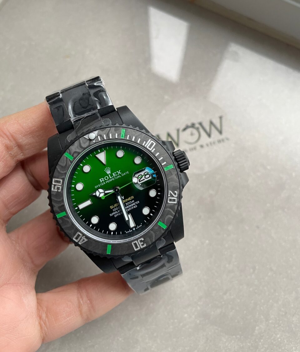 VSF FACTORY 1:1 Rolex Submariner DIW “Parakeet” DLC Best Edition Black/Green Dial VS3135