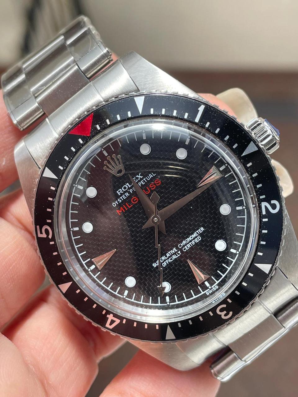 VINTAGE Rolex Milgauss 6541 PT Edition Black Dial on Rivet Bracelet