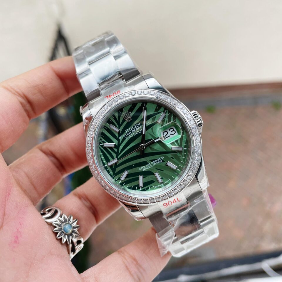 GMF Factory 1:1 Rolex DateJust 36 SS 126284 Diamonds Bezel Best Edition New Green Dial A2824
