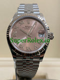 Rolex Datejust 31 Steel and White Gold Pink Roman Dial Ref.278274