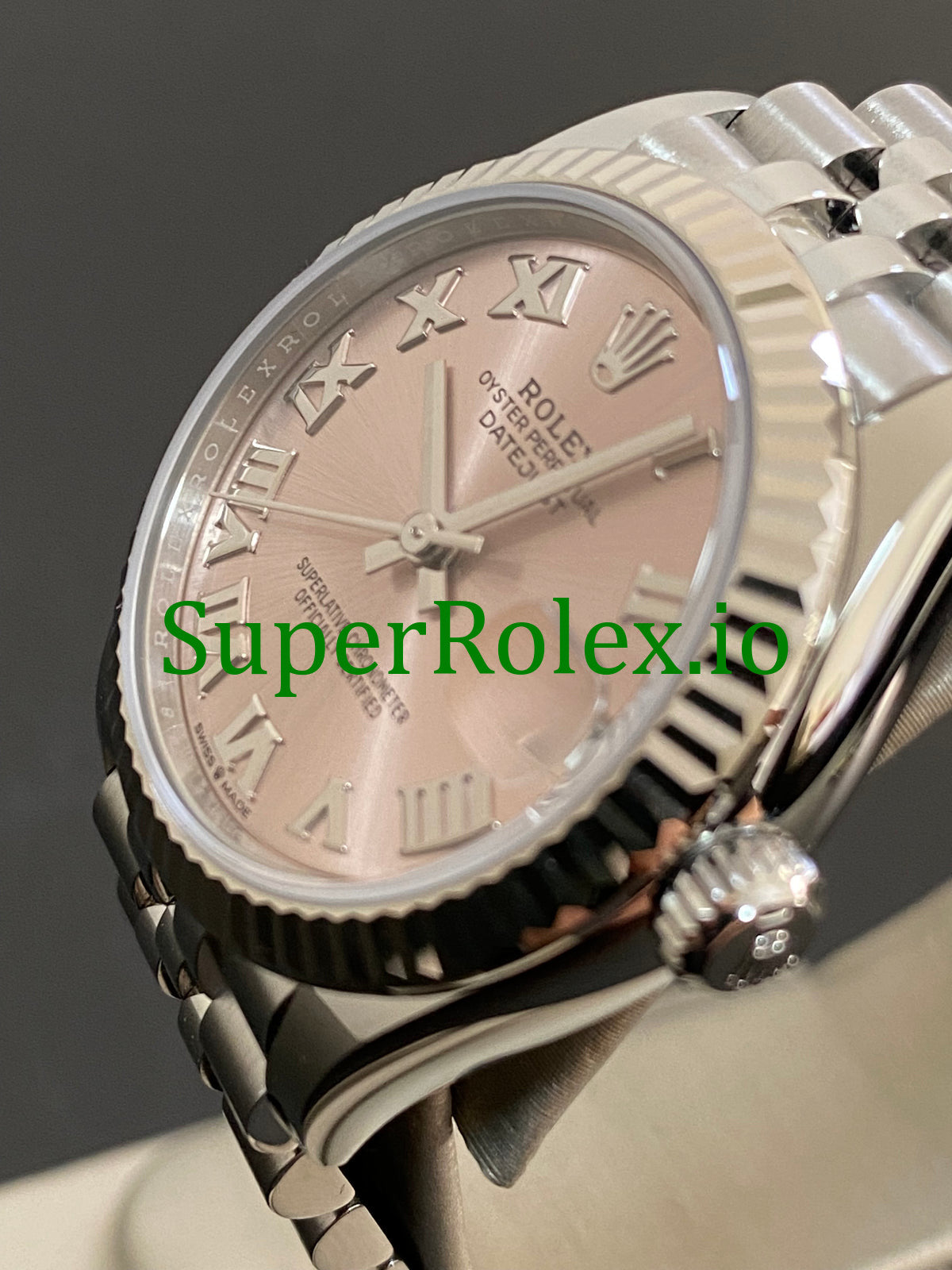 Rolex Datejust 31 Steel and White Gold Pink Roman Dial Ref.278274