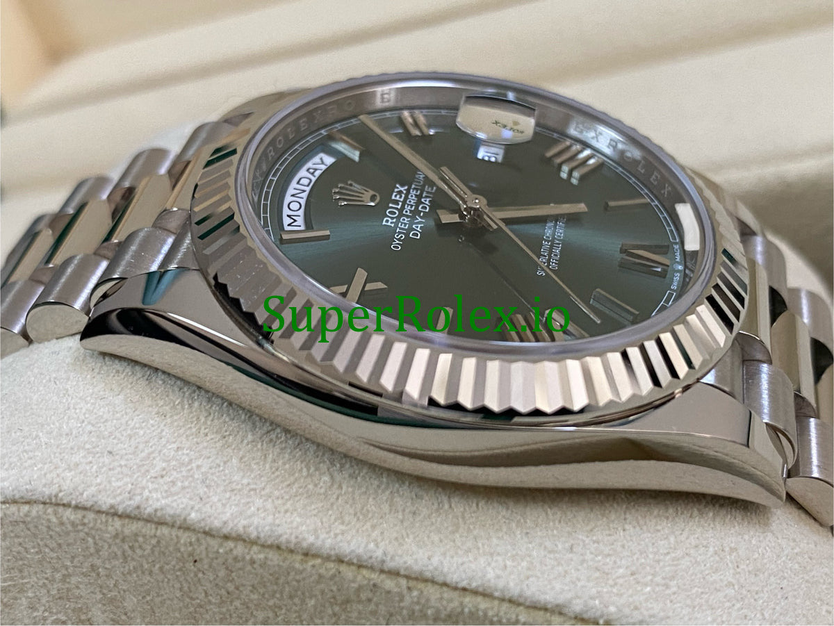 Rolex Day-Date 40MM Ref.228239 - Olive Green Bevelled Roman Dial