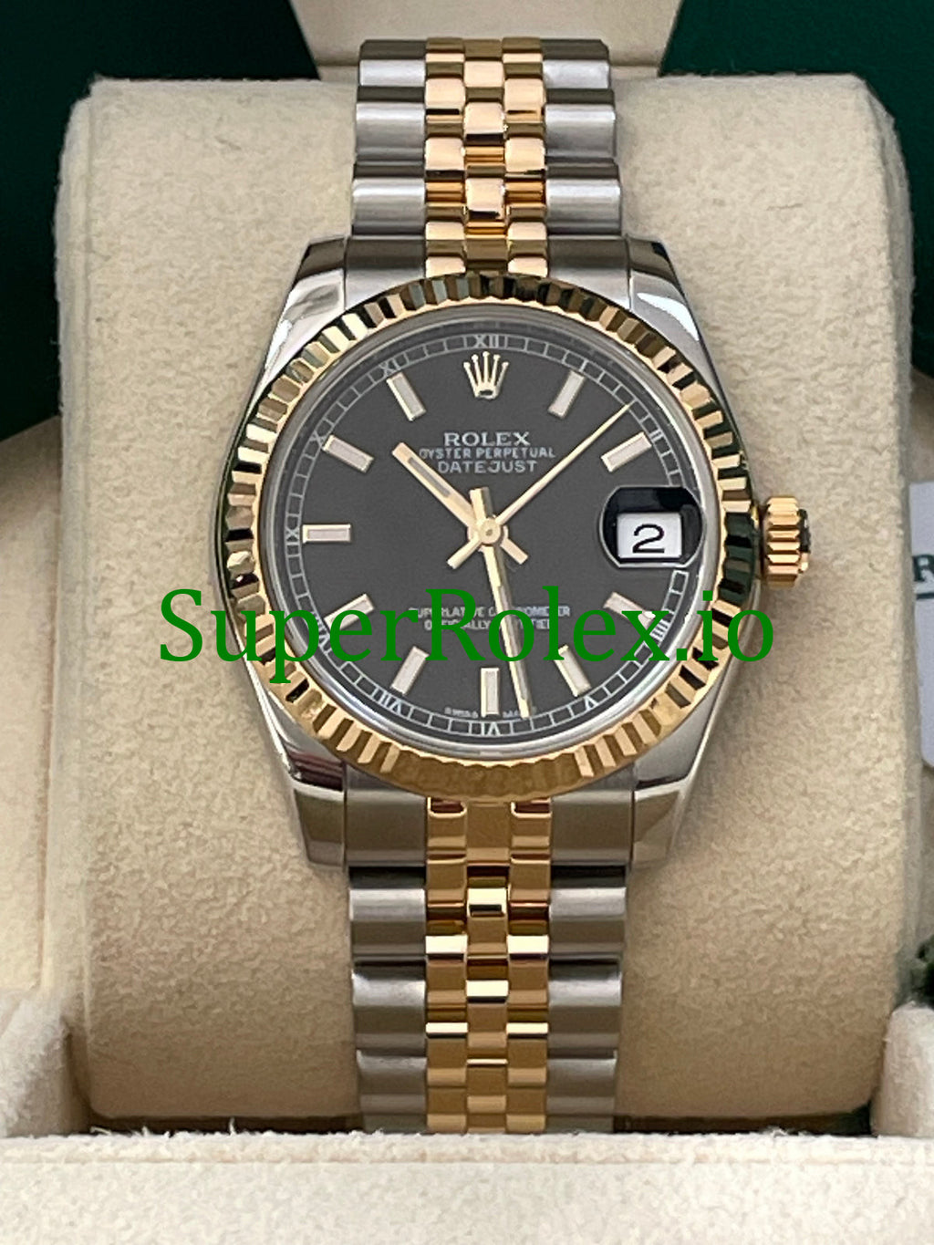 Rolex Datejust 31 Steel and Yellow Gold Black Index Dial Ref.178273